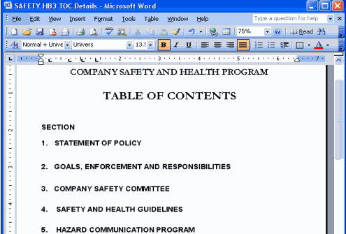 Written Health And Safety Program