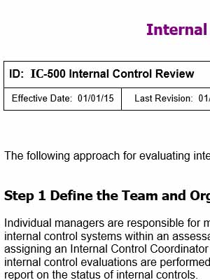 Internal Control Review Procedure