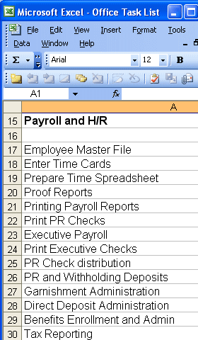 office task list